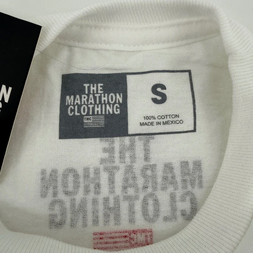 NWT The Marathon Clothing TMC Nipsey‎ Hussle White Red Flag Logo T-Shirt Small